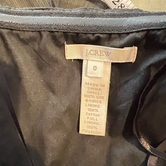 J.Crew Black Silk Strapless Tiered Ruffled Mini Dress with Bow, Size 0 EUC - Picture 4 of 7